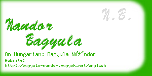 nandor bagyula business card